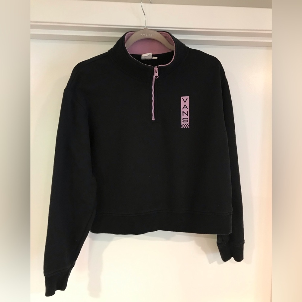 Vans Black and Pink 1/4 zip Sweatshirt